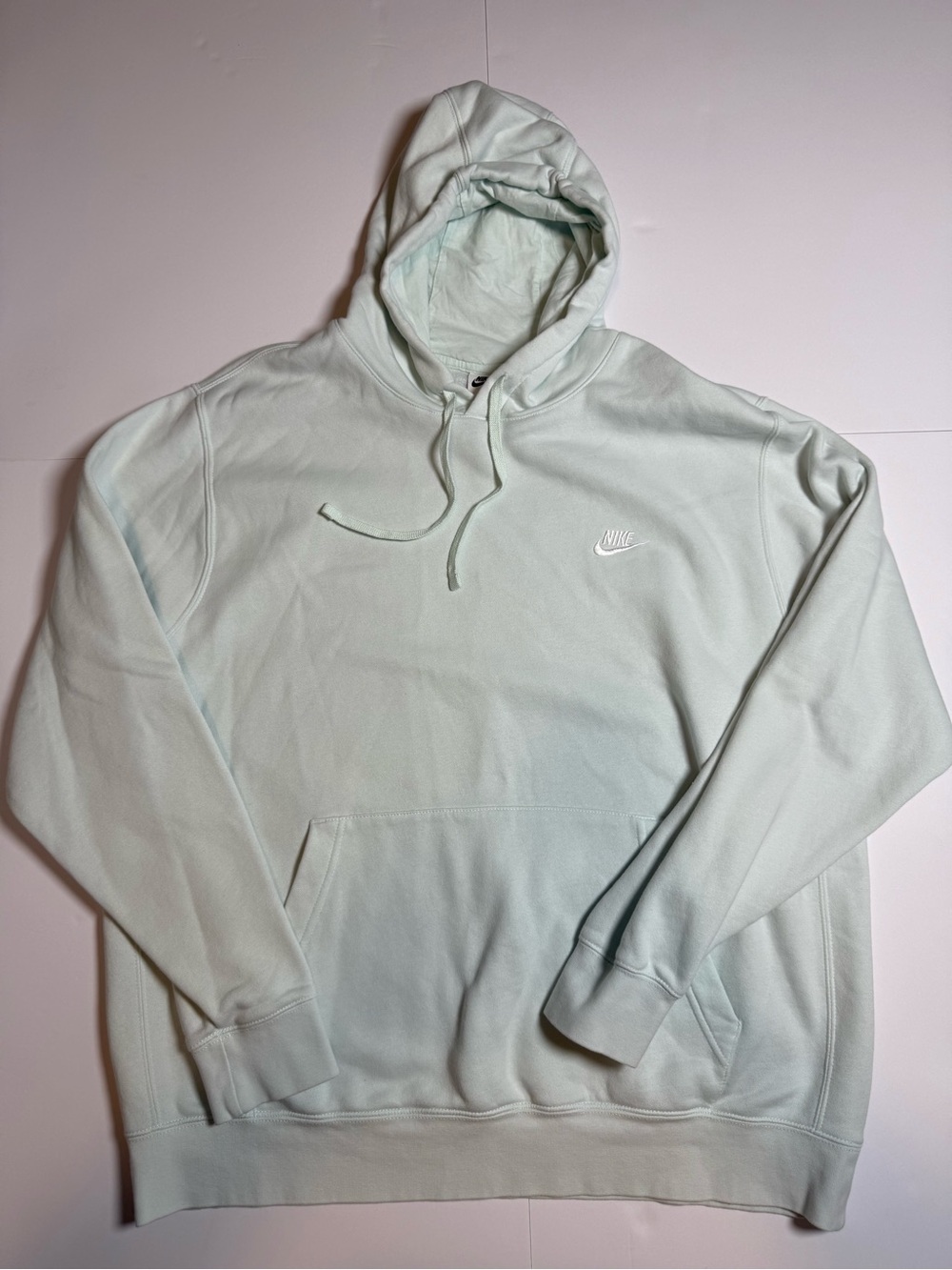 Nike Men's Light Green Fleece Pullover
Hoodie XXL Logo Pockets